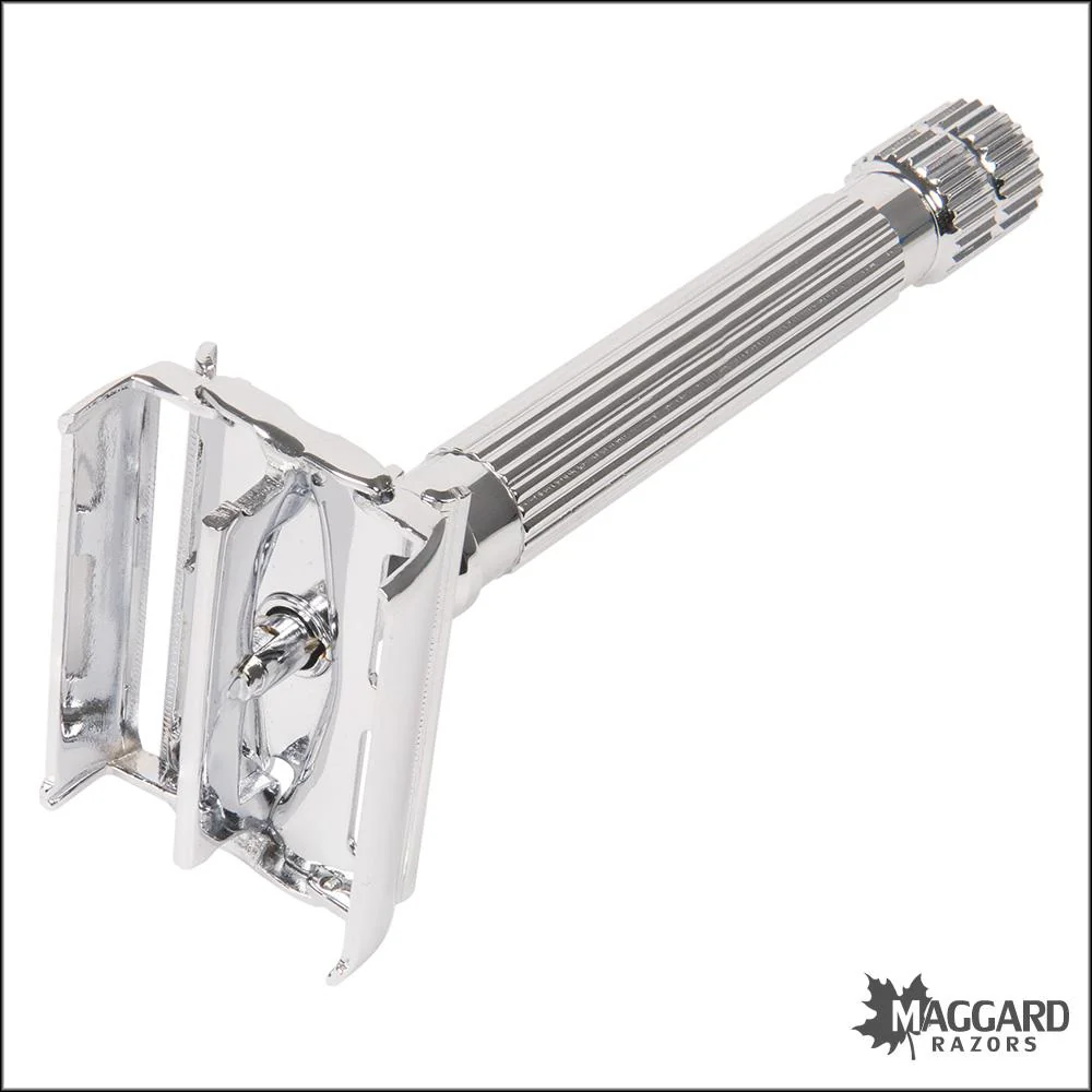 Parker 82R Chrome Heavy Weight Twist to Open DE Safety Razor - Image 3