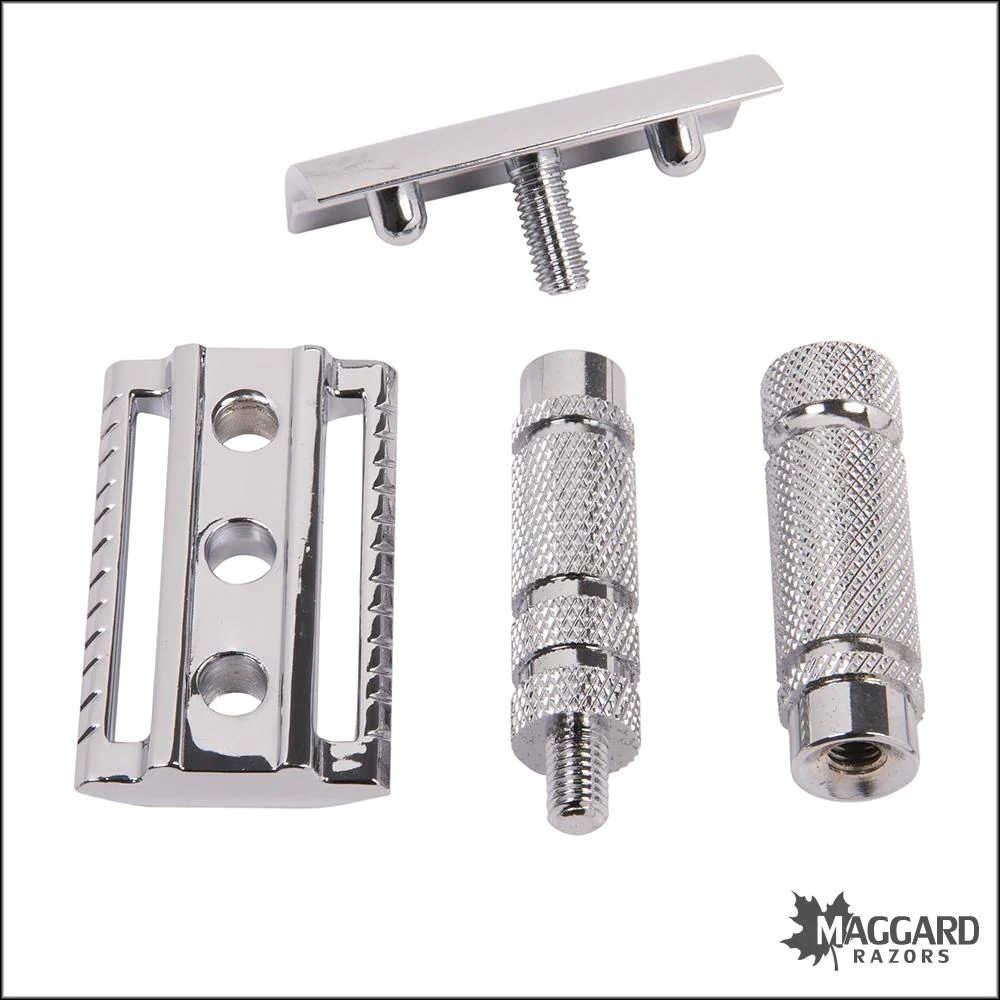 Parker A1R 4 Piece Travel DE Safety Razor Set with Leather Case - Image 5